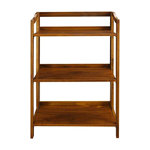 Casual Home Stratford 3-Shelf Folding Bookcase-Warm Brown