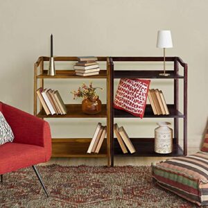 Casual Home Stratford 3-Shelf Folding Bookcase-Warm Brown