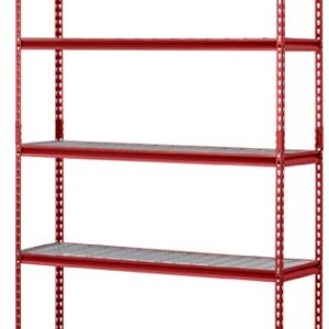 Muscle Rack UR184872-R 5-Shelf Steel Shelving Unit, 48" Width x 72" Height x 18" Length, Red
