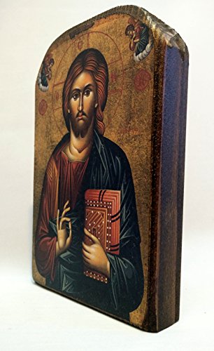 Handmade Wooden Greek Christian Orthodox Mount Athos Icon of Jesus Christ /Mp2_5