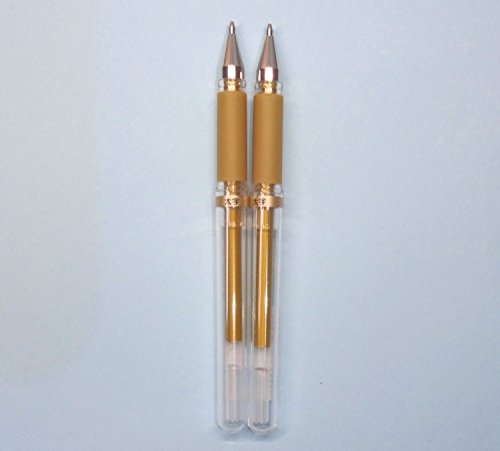 Uni-ball Signo Broad UM-153 Gel Ink Pen, Gold Ink, 2 pens per Pack (japan import) [Komainu-Dou Original Package]