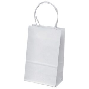 flexicore packaging 5.25"x3.25"x8" - 50 pcs-white kraft paper bags, shopping, merchandise, party, gift bags (plain)