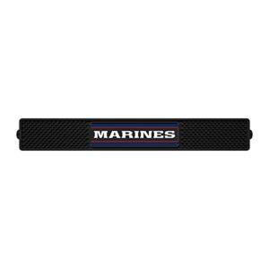 fanmats 15716 u.s. marines drink bar mat - 3.25in. x 24in. - durable dish drying mat, easy clean, counter mat