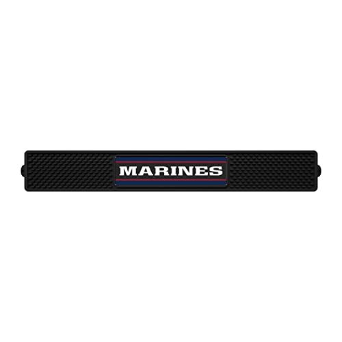 FANMATS 15716 U.S. Marines Drink Bar Mat - 3.25in. x 24in. - Durable Dish Drying Mat, Easy Clean, Counter Mat