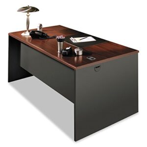 hon 38932ns 38000 series desk shell, 60w x 30d x 29-1/2h, mahogany/charcoal