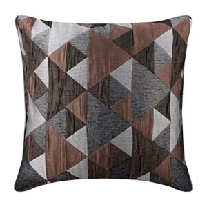 the homecentric brown throw pillow covers, contemporary geometric pillow cases, 12x12 inch (30x30 cm) throw pillow cover, jacquard weave square pillows cover, optic japanese easter - brown origami