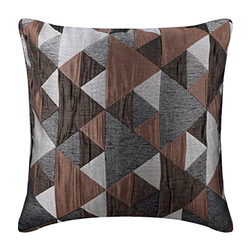 The HomeCentric Brown Throw Pillow Covers, Contemporary Geometric Pillow Cases, 12x12 inch (30x30 cm) Throw Pillow Cover, Jacquard Weave Square Pillows Cover, Optic Japanese Easter - Brown Origami