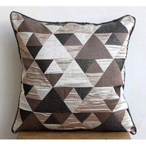 The HomeCentric Brown Throw Pillow Covers, Contemporary Geometric Pillow Cases, 12x12 inch (30x30 cm) Throw Pillow Cover, Jacquard Weave Square Pillows Cover, Optic Japanese Easter - Brown Origami