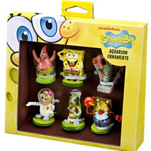 Penn-Plax Officially Licensed Spongebob 6 Piece Mini Aquarium Ornament Set – Great for Saltwater and Freshwater Tanks