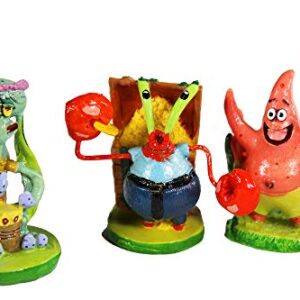 Penn-Plax Officially Licensed Spongebob 6 Piece Mini Aquarium Ornament Set – Great for Saltwater and Freshwater Tanks