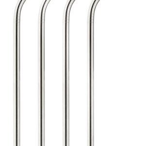 HIC Reusable Drinking Straws, Stainless Steel, Set of 4 with Cleaning Brush