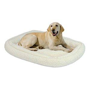midwest homes for pets double bolster pet bed | 30-inch dog bed ideal for medium dog breeds & fits 30-inch long dog crates