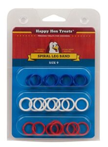 happy hen treats spiral leg bands for pets, size 9