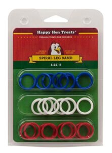 happy hen treats spiral leg bands for pets, size 11