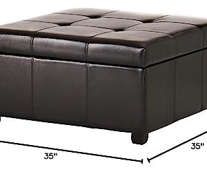 Christopher Knight Home Carlsbad Bonded Leather Storage Ottoman, Espresso