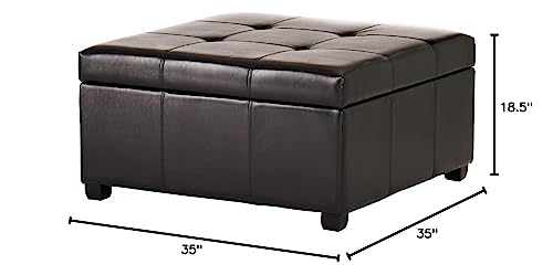 Christopher Knight Home Carlsbad Bonded Leather Storage Ottoman, Espresso