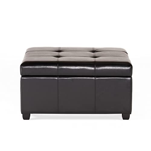 Christopher Knight Home Carlsbad Bonded Leather Storage Ottoman, Espresso