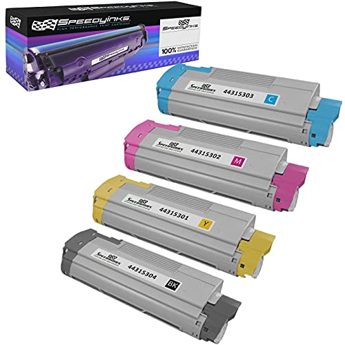 SPEEDYINKS Speedy Inks Compatible Toner Cartridge Replacement for Okidata C610 (1 Black, 1 Cyan, 1 Magenta, 1 Yellow, 4-Pack)