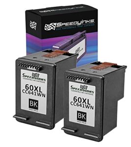 speedyinks remanufactured ink cartridge replacement for hp 60xl high yield (2 pack - black) for use in hp photosmart, envy e all-in-one, and deskjet printers