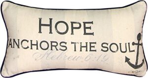 manual woodworkers & weavers inspirational throw pillow, 17 x 9, hope anchors the soul