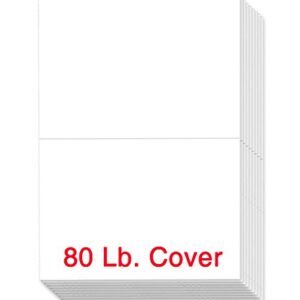 Blank Half Fold Greeting Cards - 8.5 x 5.5 Inch Heavyweight White Card Stock Paper - for Birthday, Wedding, Holiday, Anniversary Invitations, and All Occasions - Bulk Pack of 100 Cards