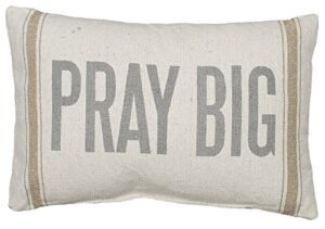 primitives by kathy 21659 light striped pillow, 15 x 10-inches, pray big