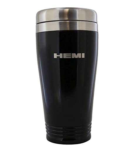 Au-Tomotive Gold, INC. Dodge RAM HEMI Black Stainless Steel Travel Mug Tumbler