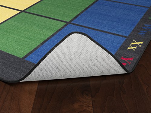 Flagship Carpets Learning Grid Colorful Numbers and Letters Kids Seating Area Rug for Classroom, Play Area Mat, Home Learning or Kids Room Carpet, 5'10" x 8'4", Seats 24