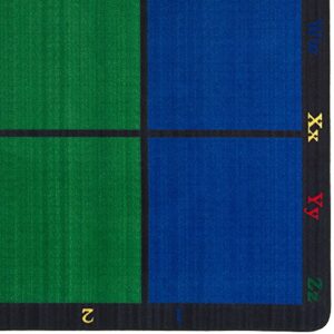 Flagship Carpets Learning Grid Colorful Numbers and Letters Kids Seating Area Rug for Classroom, Play Area Mat, Home Learning or Kids Room Carpet, 5'10" x 8'4", Seats 24