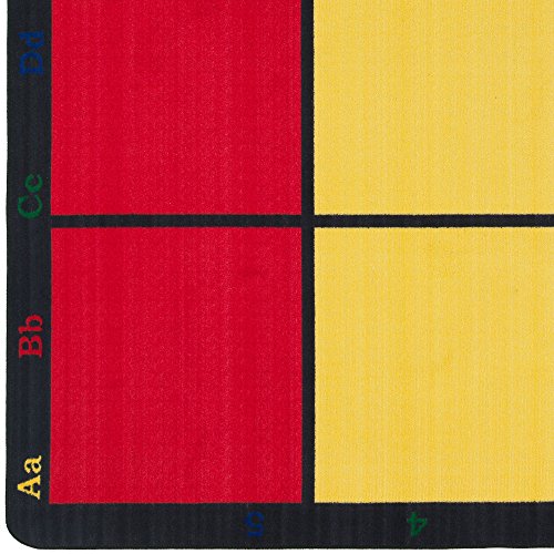 Flagship Carpets Learning Grid Colorful Numbers and Letters Kids Seating Area Rug for Classroom, Play Area Mat, Home Learning or Kids Room Carpet, 5'10" x 8'4", Seats 24