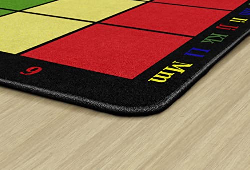 Flagship Carpets Learning Grid Colorful Numbers and Letters Kids Seating Area Rug for Classroom, Play Area Mat, Home Learning or Kids Room Carpet, 5'10" x 8'4", Seats 24