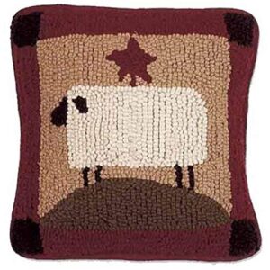 home collection by raghu, multicolor sheep nutmeg pillow, 14", 14 by 14"