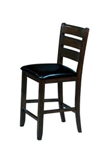 acme urbana counter height chair (set-2) - - black pu & espresso