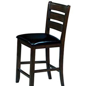 ACME Urbana Counter Height Chair (Set-2) - - Black PU & Espresso