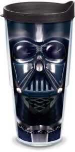 tervis made in usa double walled star wars insulated plastic tumbler cup keeps drinks cold & hot, 24oz, darth vader