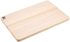 shun cutlery large hinoki cutting board, 17.75" x 11.75" large wood cutting board, medium-soft wood preserves knife edges, authentic, japanese kitchen cutting board