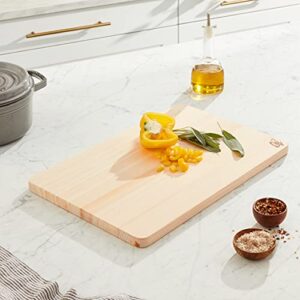 Shun Cutlery Large Hinoki Cutting Board, 17.75" x 11.75" Large Wood Cutting Board, Medium-Soft Wood Preserves Knife Edges, Authentic, Japanese Kitchen Cutting Board