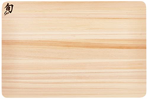 Shun Cutlery Large Hinoki Cutting Board, 17.75" x 11.75" Large Wood Cutting Board, Medium-Soft Wood Preserves Knife Edges, Authentic, Japanese Kitchen Cutting Board