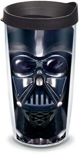 tervis made in usa double walled star wars insulated tumbler cup keeps drinks cold & hot, 16oz, darth vader