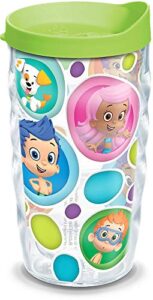 tervis nickelodeon - bubble guppies plastic tumbler with wrap and lime green lid 10oz wavy, clear