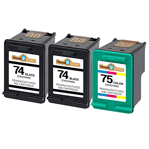 Houseoftoners Remanufactured Ink Cartridge Replacement for HP 74 75 CC659FN CB335WN CB337WN (3 Pack (2-Black/1-Color))