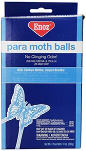 enoz para moth balls for moths and carpet beetles, 80-mothballs, 2-pack (160 count)