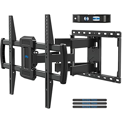 Mounting Dream UL Listed TV Mount Bracket for Most 42-75 Inch Flat Screen TVs, Full Motion TV Wall Mounts with Swivel Articulating Dual Arms, Max VESA 600x400mm, 100 LBS Loading, Fits 16" Wood Studs