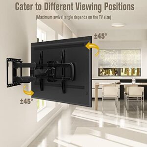 Mounting Dream UL Listed TV Mount Bracket for Most 42-75 Inch Flat Screen TVs, Full Motion TV Wall Mounts with Swivel Articulating Dual Arms, Max VESA 600x400mm, 100 LBS Loading, Fits 16" Wood Studs