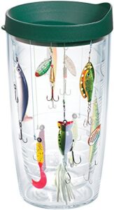 tervis fishing lures made in usa double walled insulated tumbler travel cup keeps drinks cold & hot, 16oz, classic