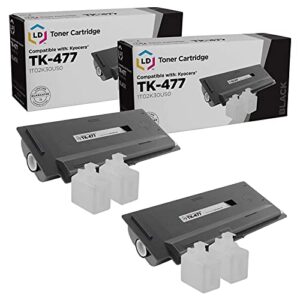 ld compatible toner cartridge replacement for kyocera tk-477 (black, 2-pack)