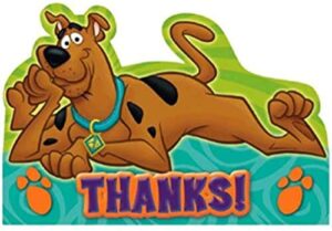 amscan postcard thank you cards | scooby-doo collection | party accessory,multi color,5 7/9" x 4 1/4"