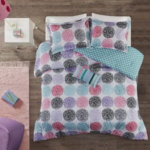 Mi Zone Carly Comforter Set, Doodled Circles Polka Dots Bed Sets– Ultra Soft Microfiber Teen Bedding For Girls Bedroom, Twin/Twin XL, Teal Purple 3 Piece