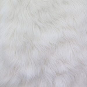 faux fake fur solid shaggy long pile fabric - white - 60" width sold by the yard
