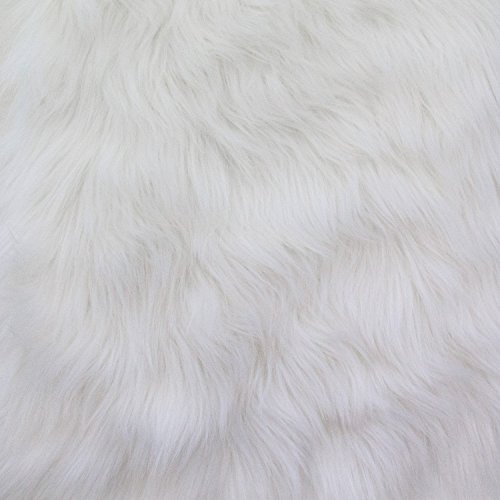 Faux Fake Fur Solid Shaggy Long Pile Fabric - White - 60" Width Sold by The Yard